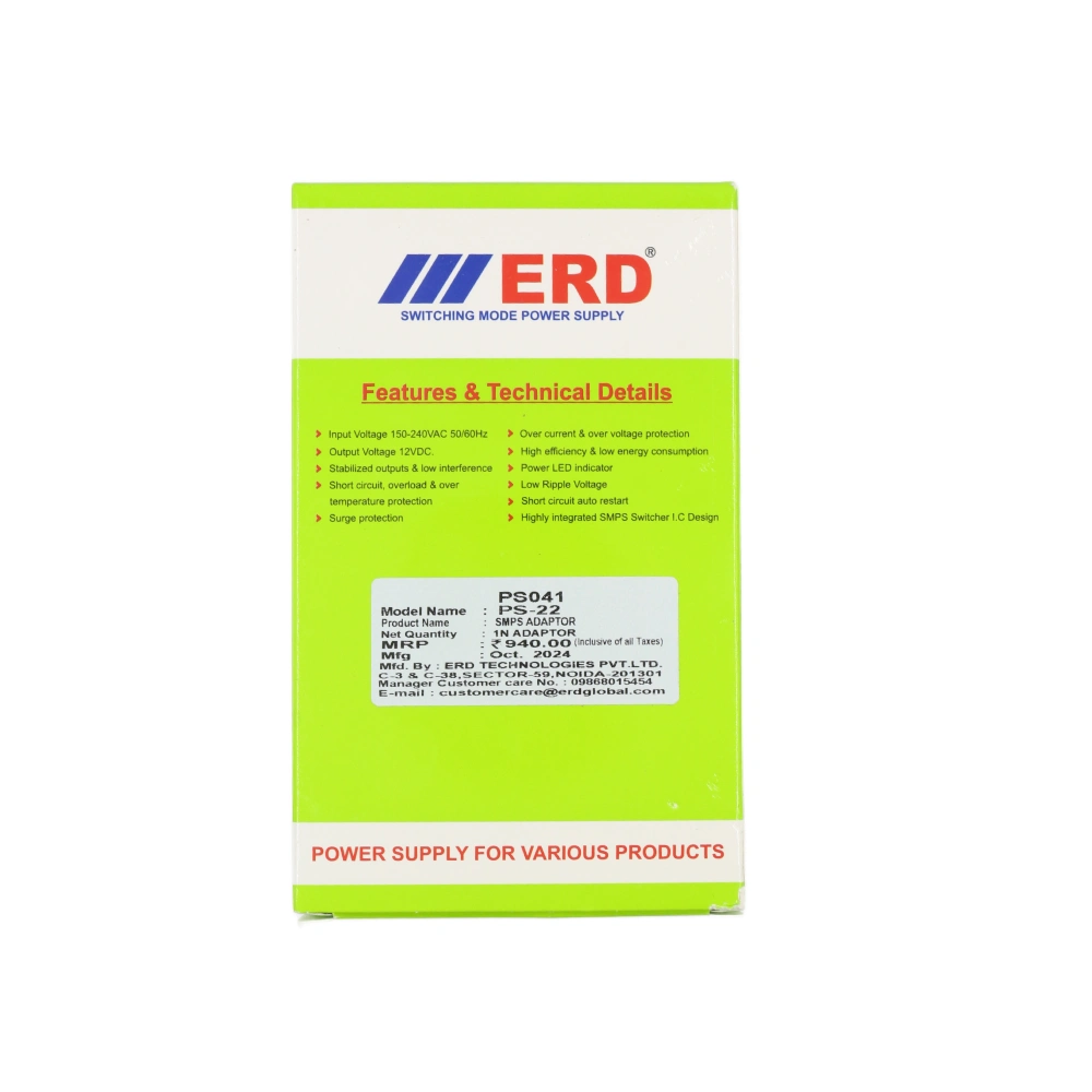ERD CCTV Power Supply 12v/8a Slim For 8ch (PS22) view 5